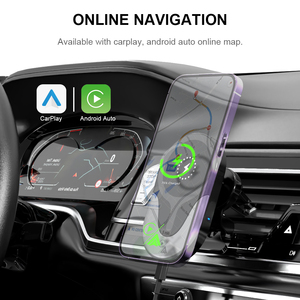 อะแดปเตอร์ชาร์จไร้สายในรถยนต์ 2 in 1 รองรับ <span class=keywords><strong>CarPlay</strong></span> และ Android Auto ชาร์จเร็ว 15W พกพาสะดวก เชื่อมต่อ WiFi 5G อัตโนมัติ ควบคุมด้วยเสียง สำหรับ <span class=keywords><strong>iPhone</strong></span> - Product Image 6