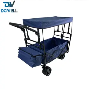 360-grad-ziehenwagen für alle gelände-klappwagen campingwagen trolley-klappwagen für kinder mit vordach