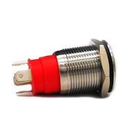 Interrupteur à bouton-poussoir momentané en acier inoxydable étanche IP67 19 mm 20A avec lumière LED 12V