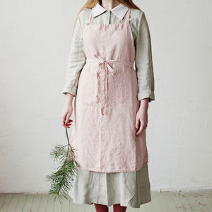 Vente en gros de bonne qualité, nouveau Design de cuisine en <span class=keywords><strong>lin</strong></span> <span class=keywords><strong>japonais</strong></span>, jupe longue de cuisine, magnifique <span class=keywords><strong>tablier</strong></span> sans manches - Product Image 3