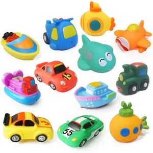 可爱婴儿沐浴玩具洗浴动物软橡胶浮球挤压婴儿声音玩具