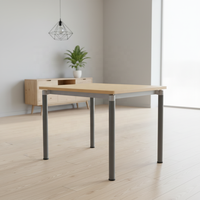 Table à manger rectangulaire moderne à 4 places, avec structure en métal, pas chère, pour restaurant, cantine