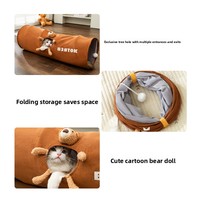 Tunnel pliable pour chat, tunnel interactif pour animaux de compagnie, jouet d'intérieur respirant et pliable
