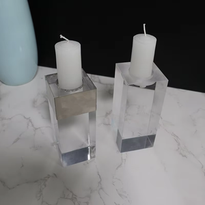 Portavelas de acrílico, portavelas cuboide de cristal, portavelas de cubo de cristal cuadrado transparente para decoración del <span class=keywords><strong>hogar</strong></span> - Product Image 3