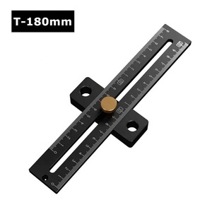Línea de carpintería, regla tipo T, regla de trazado de agujeros, regla de marcado de aleación de aluminio de 280/380mm, herramientas de medición DIY - Product Image 5