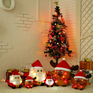 Jouet de Noël musical en <span class=keywords><strong>peluche</strong></span> LED Adorable <span class=keywords><strong>peluche</strong></span> Père Noël Renne lumineux Animal en <span class=keywords><strong>peluche</strong></span> jouet - Product Image 5