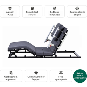 Letto Elettrico Regolabile per Anziani per Uso Domestico, Telaio Letto Massaggiante con Sponde Bloccabili, Telecomando e Rivestimento Lavabile - Product Image 6