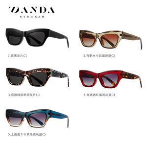 Danda Cat Eye Sunglasses S26115 Lunettes de soleil polarisées UV400 à monture complète unisexe à la mode - Product Image 1