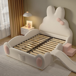 Lettino Montessori di Alta Gamma, Doppio, Moderno, in Legno Massello, con Forma di Animale Carina, Multifunzionale con Contenitore e Trapuntatura, per Neonati - Product Image 3