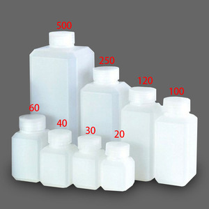 Square <b>Empty</b> <b>Plastic</b> <b>Bottles</b> 20 30 40 60 100 120 250 500Ml Screw Cap For Paint Solvent Chemical Use Translucent - Product Image 3