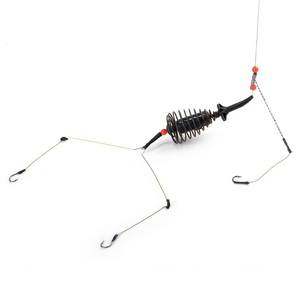 Vente en gros OEM, Cage à appâts de pêche avec plomb et émerillon, 20g-80g, longueur 52cm, trois hameçons, avec ligne et hameçons <span class=keywords><strong>pour</strong></span> la pêche à la carpe au feeder - Product Image 1