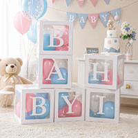Boîte transparente à 26 lettres pour décorations de scène d'anniversaire de bébé, ornements pour demande en mariage et confession, décorations de boîte à ballons pour baby shower
