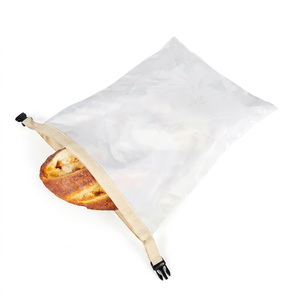 Sacs de rangement pour pain en coton de qualité supérieure, vente en gros, réutilisables, sacs d'emballage pour pain bio avec impression personnalisée du logo et de la marque - Product Image 1