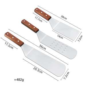 Espátula de acero inoxidable DF30 0630 con mango de madera de 26.5 cm, herramienta de cocina duradera para cocinar y asar. - Product Image 4