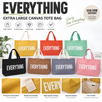 Sac fourre-tout en toile robuste, grand format, multicolore, à fond large, durable, réutilisable, pour la vente en gros