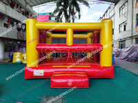 Structure gonflable combinée de jeux sportifs avec ring de boxe, toboggan, château de saut, piste de jeu, pour extérieur, décoration, pour foire et événementiel