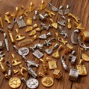 Ciondoli Roma in Acciaio Inossidabile Placcato Oro 18k |   Ciondoli a Forma di Tazza di Caffè, Pretzel e Pasta |   Forniture Impermeabili per Creazione di Gioielli Fai-da-Te e Collane - Product Image 6