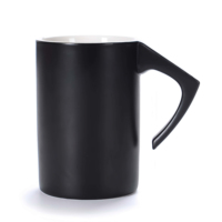 Taza de Café de Cerámica Reutilizable Ecológica Simple Nórdica de 350 ml, Personalizada, Negra, Blanca, Mate y Brillante, de Alta Calidad y Lujo, OEM