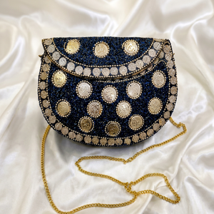 Chaînes de mosaïque en métal de concepteur artisanal embrayage dames boîte multicolore à motifs rabat mode élégant sacs de soirée mariages - Product Image 1