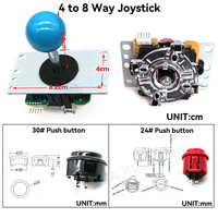 Kit d'Arcade DIY Joystick Sanwa 8 Directions Boutons Poussoirs Carte Contrôleur USB Zéro Délai pour Raspberry Pi PC Manette de Combat Vente en Gros