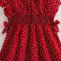 Nouvelle robe d'été pour filles, nouvelle robe à manches volantées pour adolescentes, robes en mousseline de soie à pois imprimés