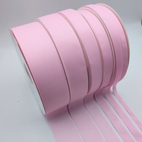 Penjualan Langsung Pabrik Pita Satin Bergaris Tali Pegangan Warna Pink Aksesoris Pakaian Anyaman Kemasan Kotak Hadiah Lebar 1-5cm