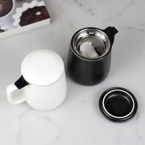 Taza de té de cerámica de 600ml y 20oz, tazón de té de cerámica de alta potencia con tapa e infusor para uso en la Oficina y el hogar, regalo de amor - Product Image 3