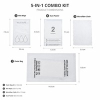 Kit de Limpieza Ecológico Desechable de Microfibra Cuadrada, Toallitas Antibacterianas con Alcohol, Limpiador de Pantallas Multidispositivo