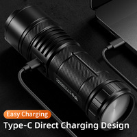 Projecteur SUPERFIRE étanche en alliage d'aluminium durable, éclairage RGB 650m, mise au point réglable, indice de protection IP33, rechargeable, 750 lumens
