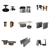 Base de table conique intégrée en acier inoxydable brossé, style moderne, pieds de meubles, base de table basse pour hôtel, café