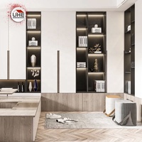 Système d'armoires de rangement pour salon, bibliothèque murale, étagère, panneau LED en profilé aluminium, système d'armoires modulables