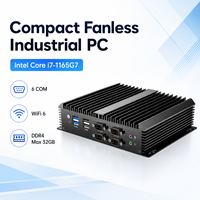 Mini PC Industrial sin Ventilador con Intel Core I7-1165G7 de 11.ª Generación, Uso Industrial, 4 Núcleos, Puertos Ethernet Duales, Computadora de Escritorio Integrada