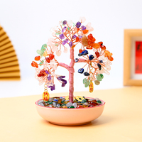 Ornement Feng Shui en pierre naturelle, arbre à monnaie en cristal de chakra pour la décoration de la maison, du bureau ou du bureau à domicile