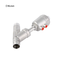 Vanne d'angle pneumatique KLION RTS 304 316 en acier inoxydable soudé DN10~DN80 pour eau et gaz, certifiée ISO, haute température