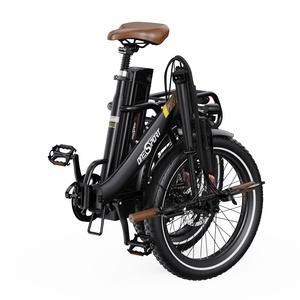 Vélo électrique pliable mini à pneus larges, 7 vitesses, moteur sans balais, suspension de fourche avant, conduite plus confortable sur les chemins accidentés - Product Image 3