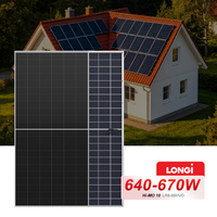 Panneau solaire bifacial LONGi Hi-MO 10 LR8-66HVD 645W 650W 660W 680W à cellules BC, anti-poussière, avec une efficacité maximale de 24,8 %, en stock dans l'entrepôt de l'UE