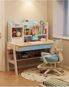Escritorio Infantil de Madera Maciza con Estante Irregular y Soporte <span class=keywords><strong>para</strong></span> Dispositivos 3033 # - Product Image 4