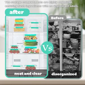 Modern Eco-Friendly Kitchen Preservation <b>Box</b>-Vacuum-Sealed Transparent Drain Crisper Large Capacity Freezer Safe <b>Storage</b> Healthy - Product Image 4