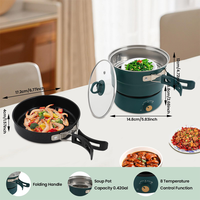 Ensemble de cuisson électrique portable, antiadhésif, détachable, économe en énergie, avec mini-casserole, poêle à frire et mini-rechaud, température réglable, pour camping et usage domestique