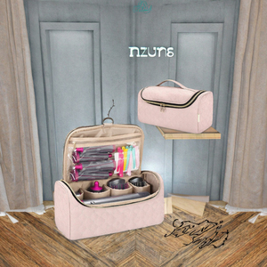 HANFEIZI Vente en gros de trousses de maquillage durables, tendance, portables, grandes, en polyester imperméable, avec fermeture éclair, sac de voyage pour femmes, trousse de toilette - Product Image 2