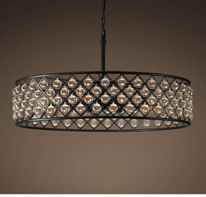 <b>Industrial</b> Pendant Lights Home Hotel Vintage Metal Led Crystal Mesh Black <b>Chandelier</b> Lighting - Product Image 3