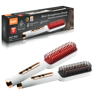 RAF 2 in 1 Hair Straightener <b>Brush</b> Straightening for All Types With 5 Temps Fast <b>Heating</b> Hair Straightener <b>Brush</b> RAF 2 in 1 Hair - Product Image 3