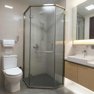 Porte <span class=keywords><strong>de</strong></span> <span class=keywords><strong>douche</strong></span> coulissante en verre en aluminium étanche, panneau mural, profilé <span class=keywords><strong>de</strong></span> <span class=keywords><strong>douche</strong></span> incurvé en métal sur mesure pour salle <span class=keywords><strong>de</strong></span> bain, porte coulissante en verre - Product Image 2