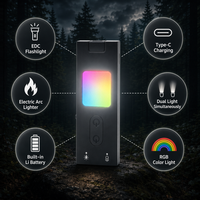 Mini Linterna EDC, Linterna de Llavero Recargable, Encendedor Eléctrico de Arco LED, Luz COB RGB para Camping, Senderismo, Supervivencia al Aire Libre, Regalo