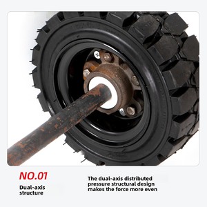 16*6-8 Heavy-Duty Rubber Solid Tire with Axle 860mm Hole Diameter for Tunnel Trolley <b>Snow</b> Trailer Grain Machine - Product Image 1