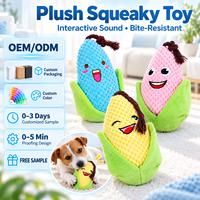 Jouet pour chien en peluche en forme de maïs, couineur, résistant aux morsures, interactif, pour animaux de compagnie, couleur personnalisée, logo OEM ODM, vente en gros pour chiens