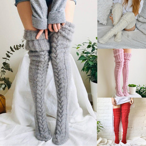 Venta caliente Slouch Rodilla logo Mujeres Warm High Girls Calcetines Bordados Lindo Mujeres Slouch Calcetín - Product Image 2