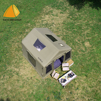 Carpa Inflable Portátil de 9 Metros Cuadrados para Acampar al Aire Libre, Tela de Algodón Impermeable para Fiestas Familiares, Viajes y Campamentos en 4 Estaciones