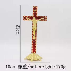 Katolik Yesus logam berdiri salib dekorasi agama Salib Katolik salib logam tampilan St. Benedict salib - Product Image 2