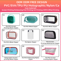 Vente en gros pochette de marque personnalisée en TPU étanche avec fermeture éclair maquillage sac de cosmétiques coquille givrée trousse de maquillage avec logo